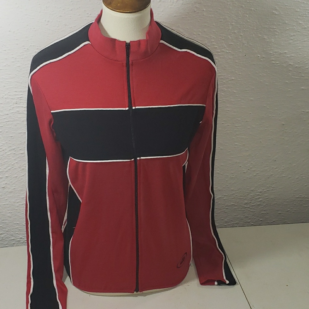 Performance Bike Knit Sport Jacket Zip Red Pockets
